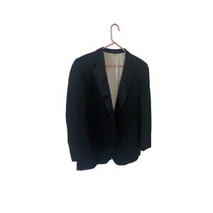 Givenchy Gentlemans Paris Open Front Classic Black Wool Blazer - Large